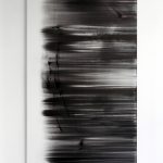 "jiba bw 2" - 2012 / magnet, pigment, ink on canvas / 240 x 145 cm