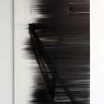 "jiba bw 4" - 2012 / magnet, pigment, ink on canvas / 200 x 120 cm
