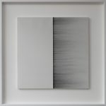 "jiba he 11" - 2016 / magnet, acrylic, iron turnings on canvas / framed 118 x 118 x 6.5 cm