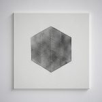 "jiba hexagonal 2" - 2005 / magnet, iron turnings on canvas / framed 53 x 53 x 4 cm