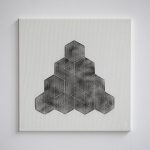 "jiba hexagonal 4" - 2005 / magnet, iron turnings on canvas / framed 53 x 53 x 4 cm