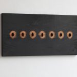 "jiba ki 5" - 2013 / magnet, pigment, lack, oil on wood / 80 x 40 x 5 cm