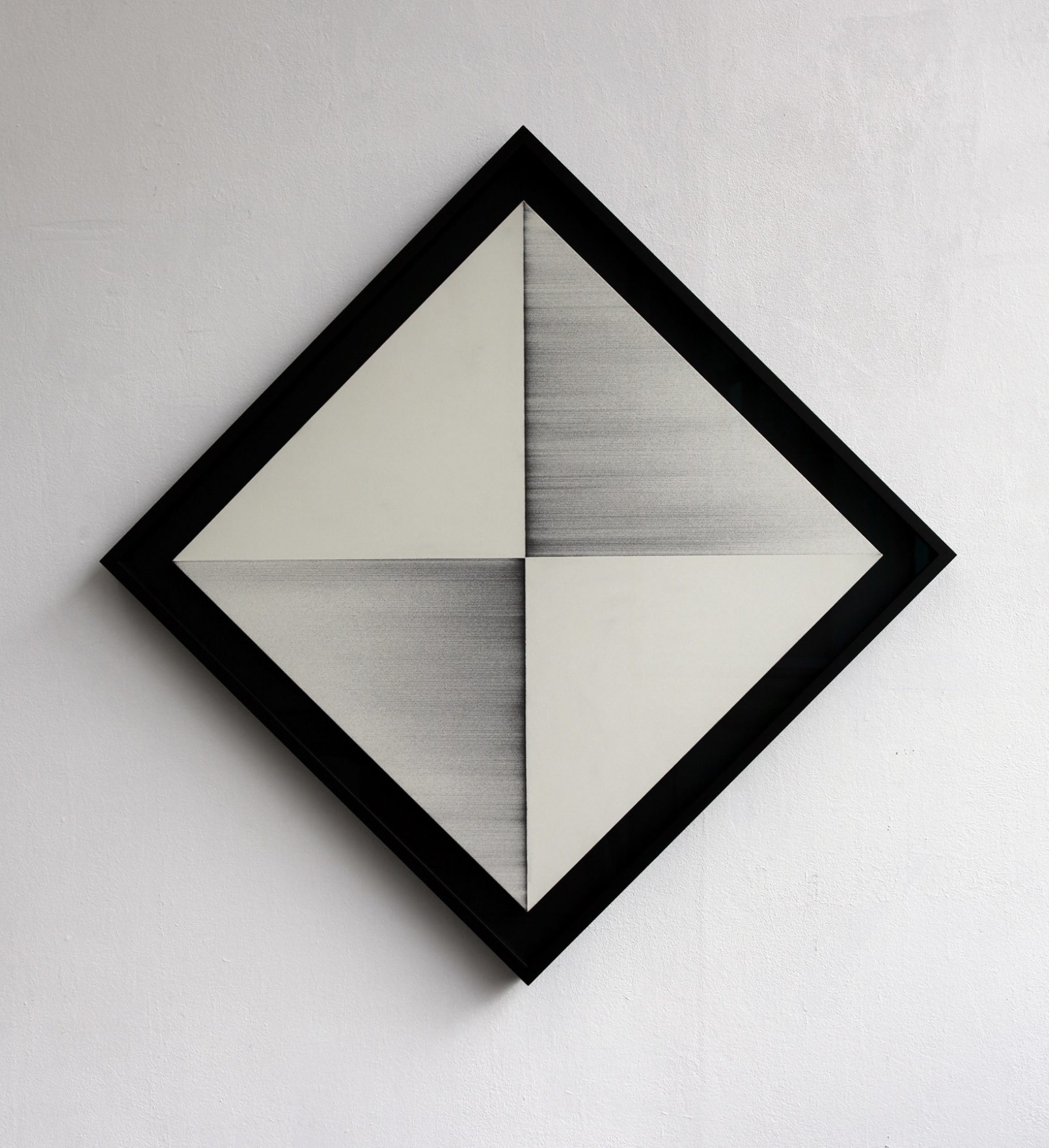 "jiba kr 2" - 2011 / magnet, acrylic, iron turnings on canvas / framed 72 x 72 x 5 cm