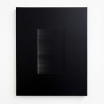"jiba tb 7" - 2009 / magnet, iron turnings on canvas / framed 65 x 55 x 4.5 cm